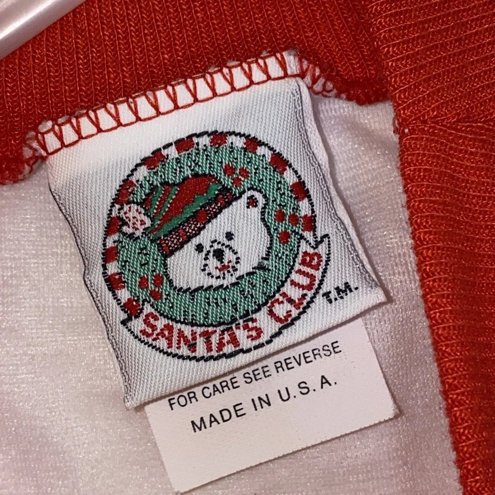 Vintage Girls 70s 80s Christmas Teddy Bear Nightgown HHC Artwork Flaws GUC Sz 9m